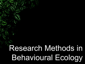 Research Methods in Behavioural Ecology