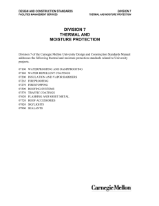 DIVISION 7 THERMAL AND MOISTURE PROTECTION