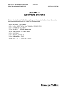 DIVISION 16 ELECTRICAL SYSTEMS