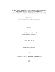 INTERNATIONAL NORM IMPLEMENTATION IN COMBATING HUMAN TRAFFICKING IN POST-COMMUNIST DEMOCRACIES: