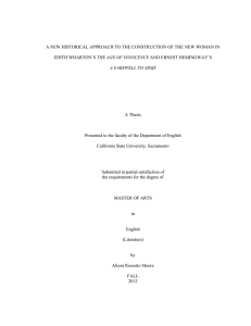 A NEW HISTORICAL APPROACH TO THE CONSTRUCTION OF THE NEW... THE AGE OF INNOCENCE  A Thesis