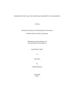 ESTIMATING THE VALUE OF LIGHT RAIL PROXIMITY IN SACRAMENTO  A Thesis