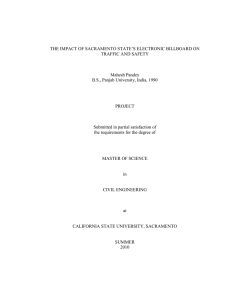 THE IMPACT OF SACRAMENTO STATE’S ELECTRONIC BILLBOARD ON TRAFFIC AND SAFETY