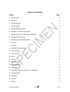 TABLE OF CONTENTS Clause Page