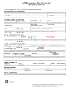 ACE Recreational Marine  Insurance  Quote Request  Form