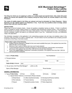 ACE Municipal Advantage Public Entity Liability Application