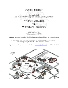 Wabash Tailgate!  Wittenberg University W