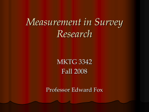 Measurement in Survey Research MKTG 3342 Fall 2008