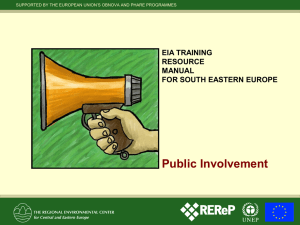 Public Involvement EIA TRAINING RESOURCE MANUAL