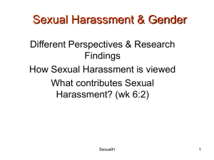 Sexual Harassment &amp; Gender
