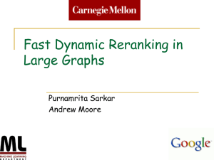 Fast Dynamic Reranking in Large Graphs Purnamrita Sarkar Andrew Moore