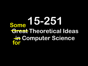 15-251 Great Theoretical Ideas in Computer Science Some