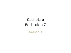 CacheLab Recitation 7 10/8/2012