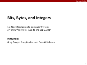 Bits, Bytes, and Integers