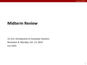 Midterm Review 15-213: Introduction to Computer Systems Lou Clark