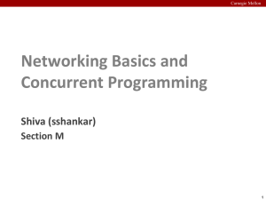 Networking Basics and Concurrent Programming Shiva (sshankar) Section M