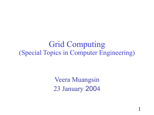 Grid Computing (Special Topics in Computer Engineering) Veera Muangsin 23 January 2004