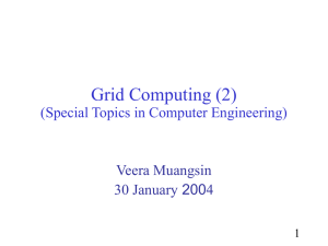 Grid Computing (2) (Special Topics in Computer Engineering) Veera Muangsin 30 January 2004