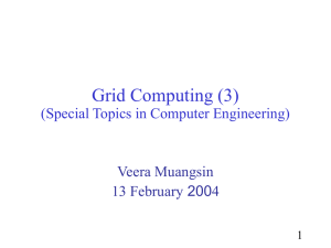 Grid Computing (3) (Special Topics in Computer Engineering) Veera Muangsin 13 February 2004