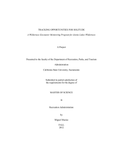 TRACKING OPPORTUNITIES FOR SOLITUDE A Project