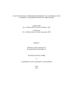 ANALYSIS OF SOCIAL WORK RESEARCH PROJECTS AT CALIFORNIA STATE