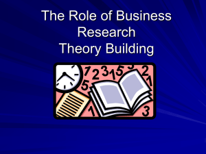 The Role of Business Research Theory Building