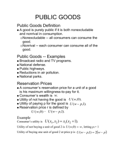 PUBLIC GOODS Public Goods Definition