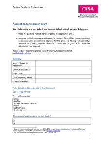 Application for research grant