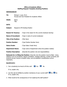 Office of Academic Affairs Staffing Request Template (Existing Position)  MEMORANDUM