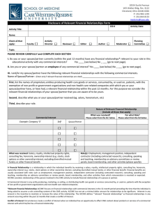 Disclosure of Relevant Financial Relationships Form
