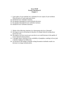 Econ 1012B Practice Questions #3 Chapter 4