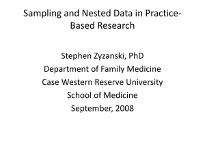 Sampling and Nested Data in Practice- Based Research