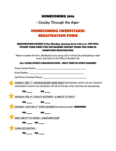 - Cowley Through the Ages-  HOMECOMING SWEEPSTAKES REGISTRATION FORM