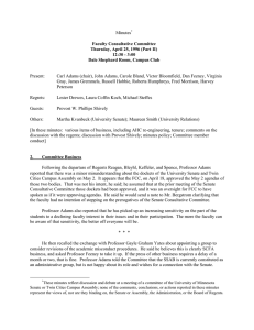 Minutes Faculty Consultative Committee Thursday, April 25, 1996 (Part II)