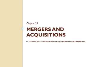 MERGERS AND ACQUISITIONS Chapter 23