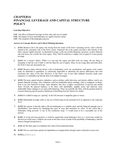 CHAPTER16 FINANCIAL LEVERAGE AND CAPITAL STRUCTURE POLICY