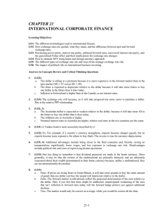 CHAPTER 21 INTERNATIONAL CORPORATE FINANCE