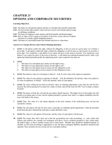CHAPTER 25 OPTIONS AND CORPORATE SECURITIES