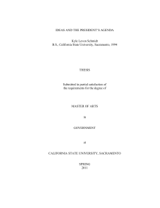 IDEAS AND THE PRESIDENT’S AGENDA  Kyle Levon Schmidt