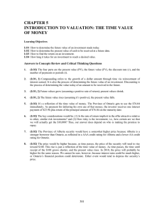 CHAPTER 5 INTRODUCTION TO VALUATION: THE TIME VALUE OF MONEY