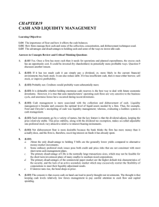 CHAPTER19 CASH AND LIQUIDITY MANAGEMENT