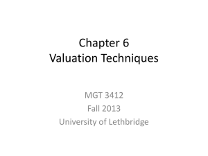 Chapter 6 Valuation Techniques MGT 3412 Fall 2013