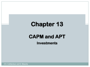 Chapter 13 CAPM and APT Investments © K. Cuthbertson and D. Nitzsche