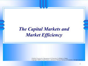 The Capital Markets and Market Efficiency