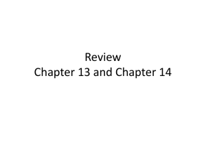 Review Chapter 13 and Chapter 14