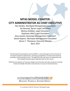 MTAS MODEL CHARTER: CITY ADMINISTRATOR AS CHIEF EXECUTIVE