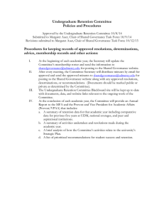 Undergraduate Retention Committee Policies and Procedures