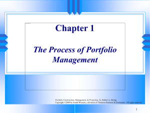 Chapter 1 The Process of Portfolio Management