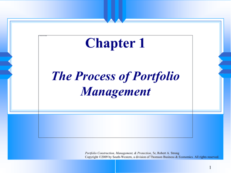 Chapter 1 The Process Of Portfolio Management