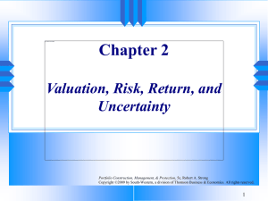 Chapter 2 Valuation, Risk, Return, and Uncertainty